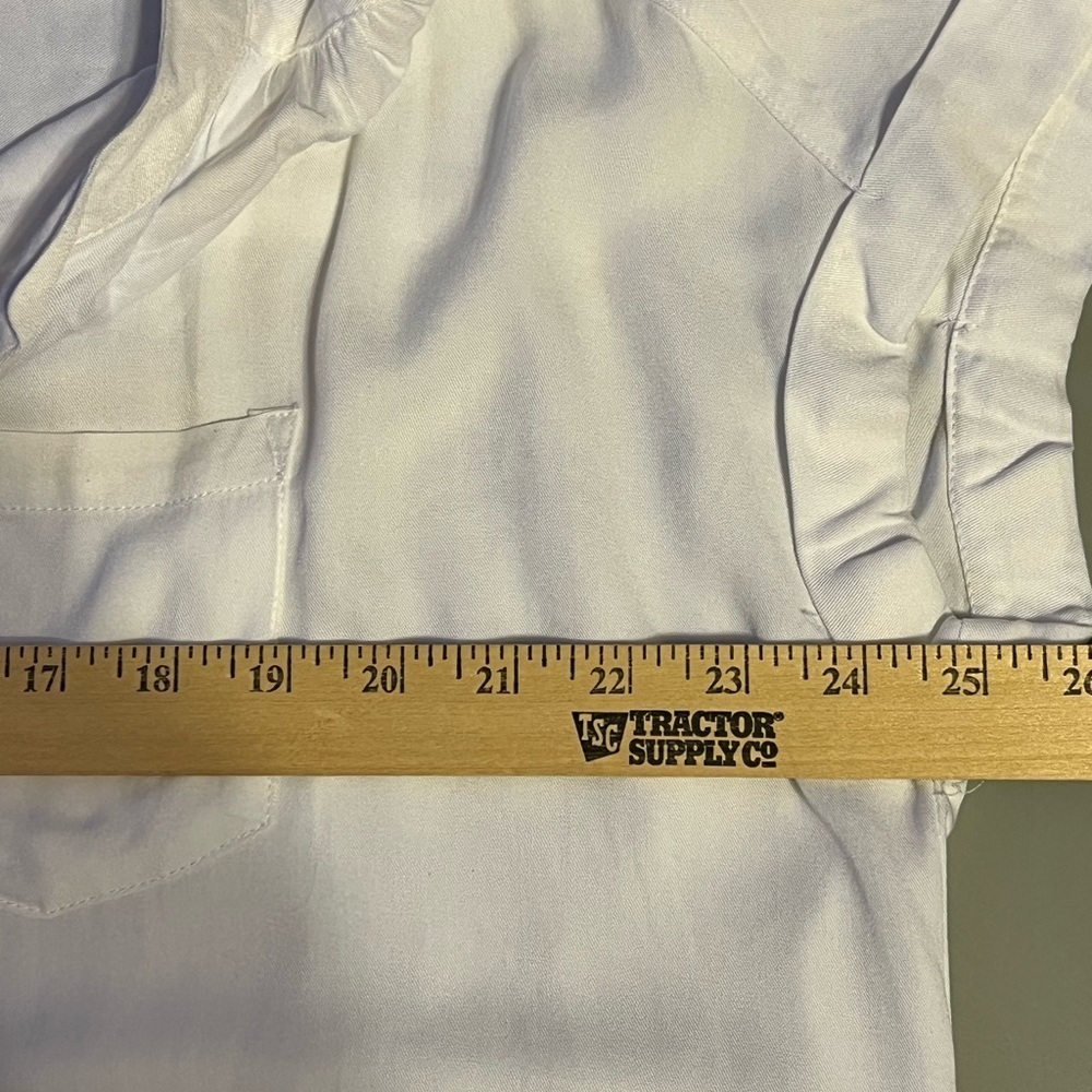 Rayon White Button-Down High Low Blouse XXL - Picture 5 of 6